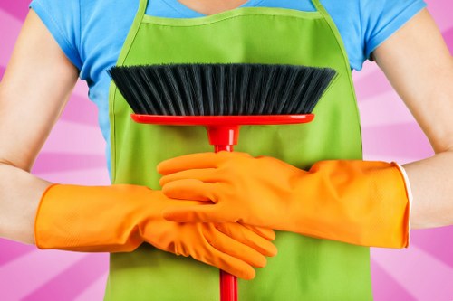 Professional deep cleaning of office surfaces in Canary Wharf