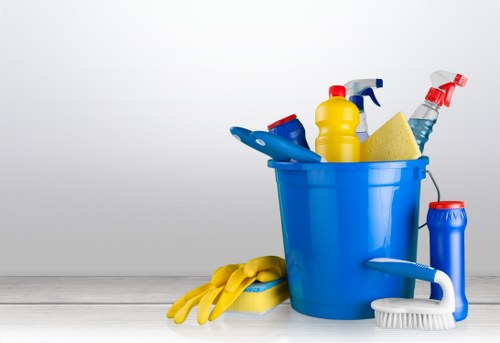 Local cleaners preparing a Canary Wharf flat for final inspection
